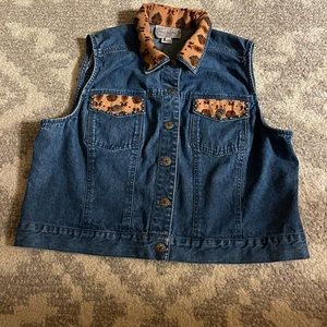 Vintage Rare Vest M Western festival Southern Denim Jean cottage country y2k